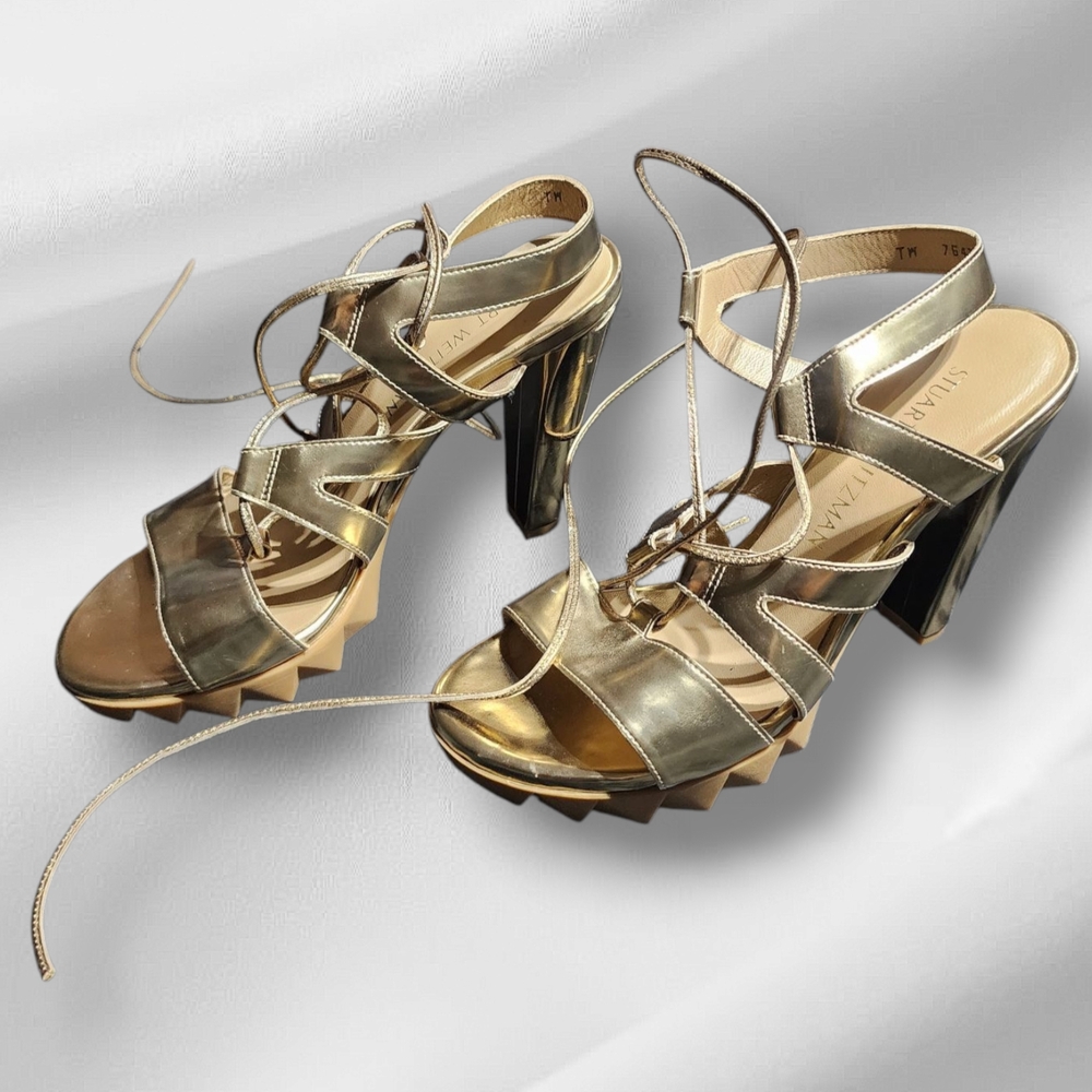 Stuart Weitzman Gold Gladiator Heels